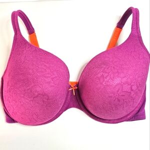 Cacique by Lane Bryant Cotton Lightly Lined T-shirt Bra with Lace Size 38G